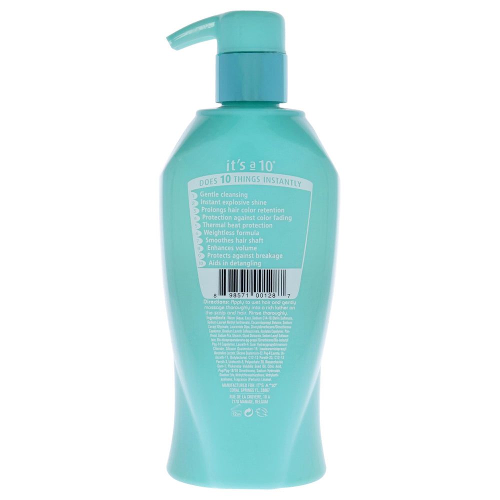 Detalle de cabello brillando tras usar It’s a 10 Haircare, ideal para un acabado suave y sin enredos.