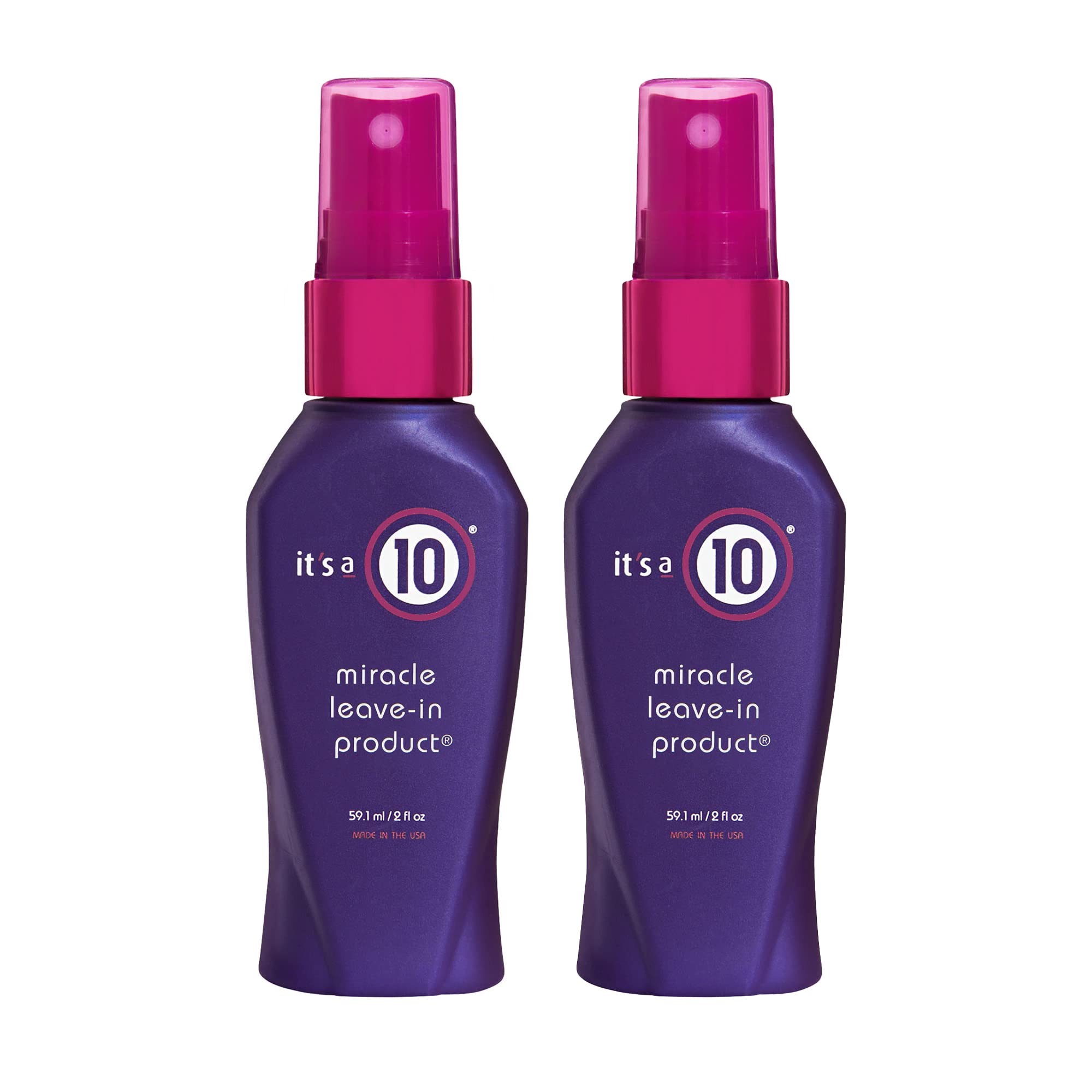 It's a 10 Haircare Miracle Leave-In, botella de 2 oz para cuidado diario.