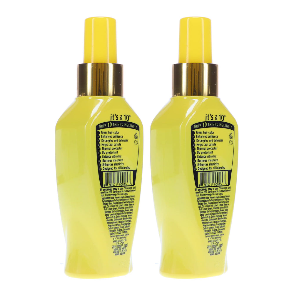 Its A 10 Blonde Leave-In con tono violeta para neutralizar amarillentos.