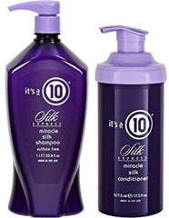Dúo Ten Miracle Silk Express de It's a 10 Haircare para brillo y suavidad diarios.