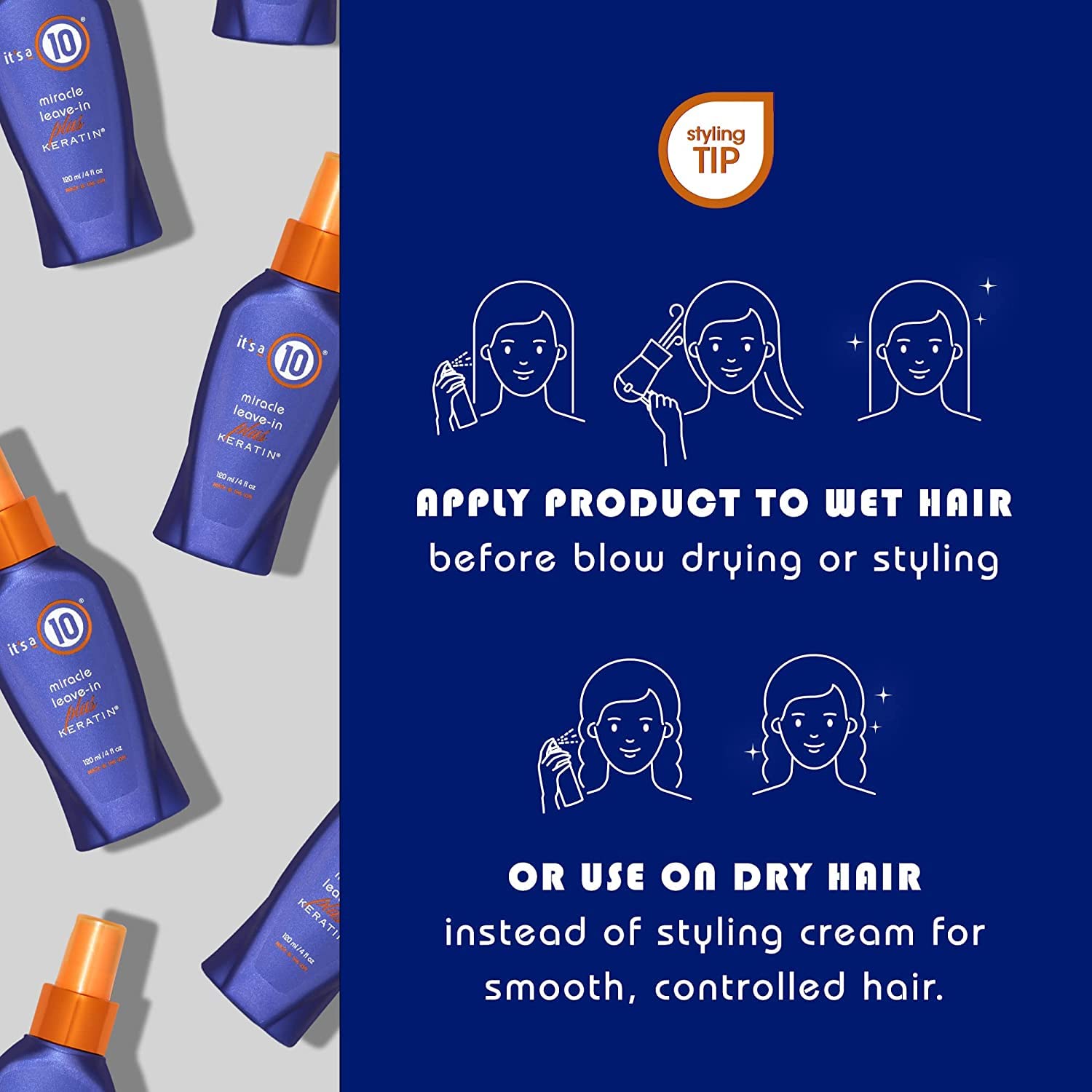 It's a 10 Heat Protectant bottle guarding against breakage during styling.