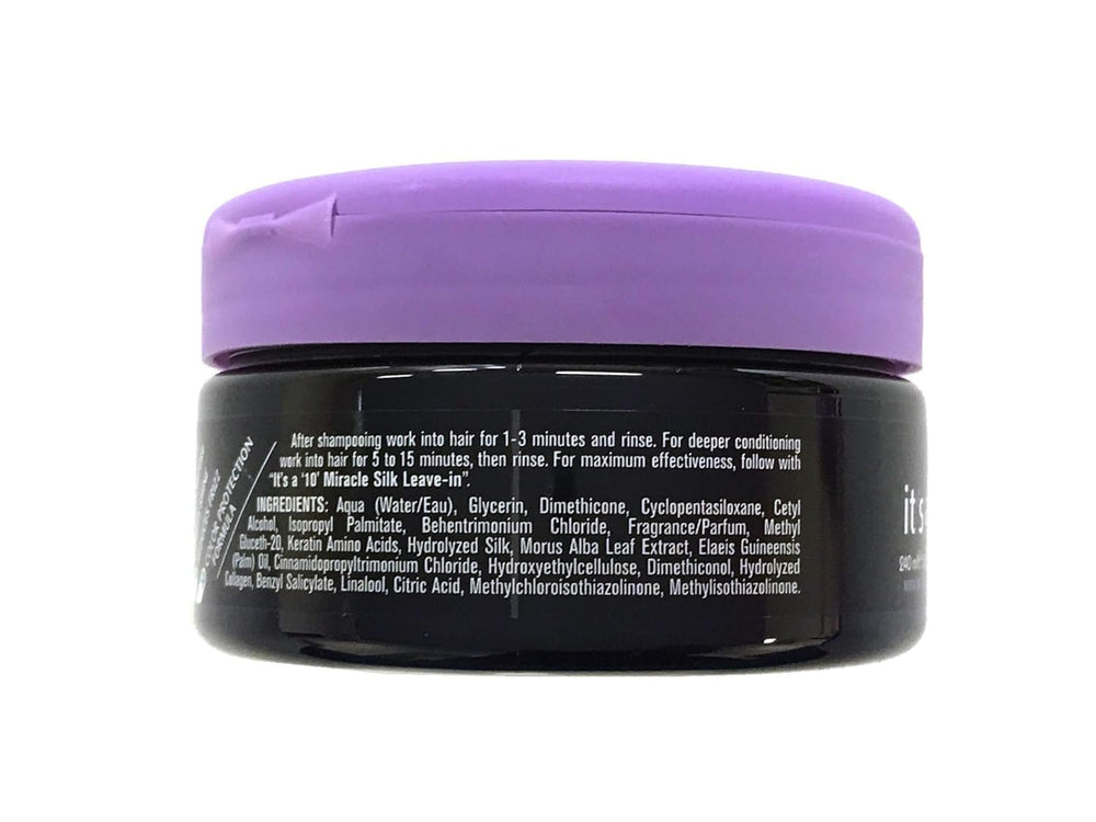 Texture-crème du masque It's a 10 Haircare Silk Express Miracle Silk, cheveux plus lisses après usage.
