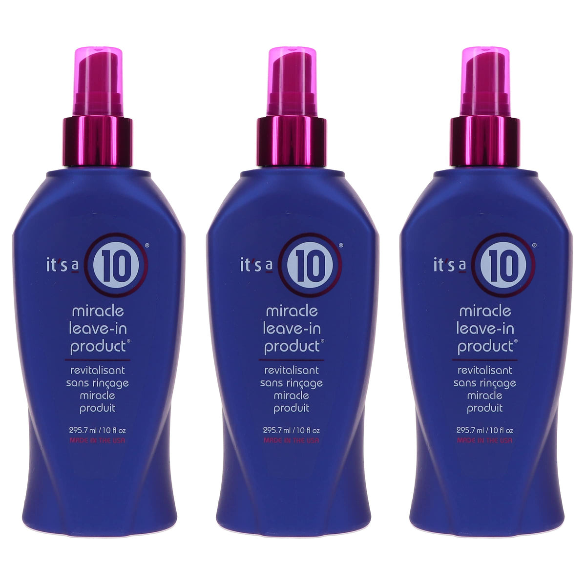 Its a 10 Haircare Miracle Leave-In, bote 10 oz para uso rápido y suavidad.