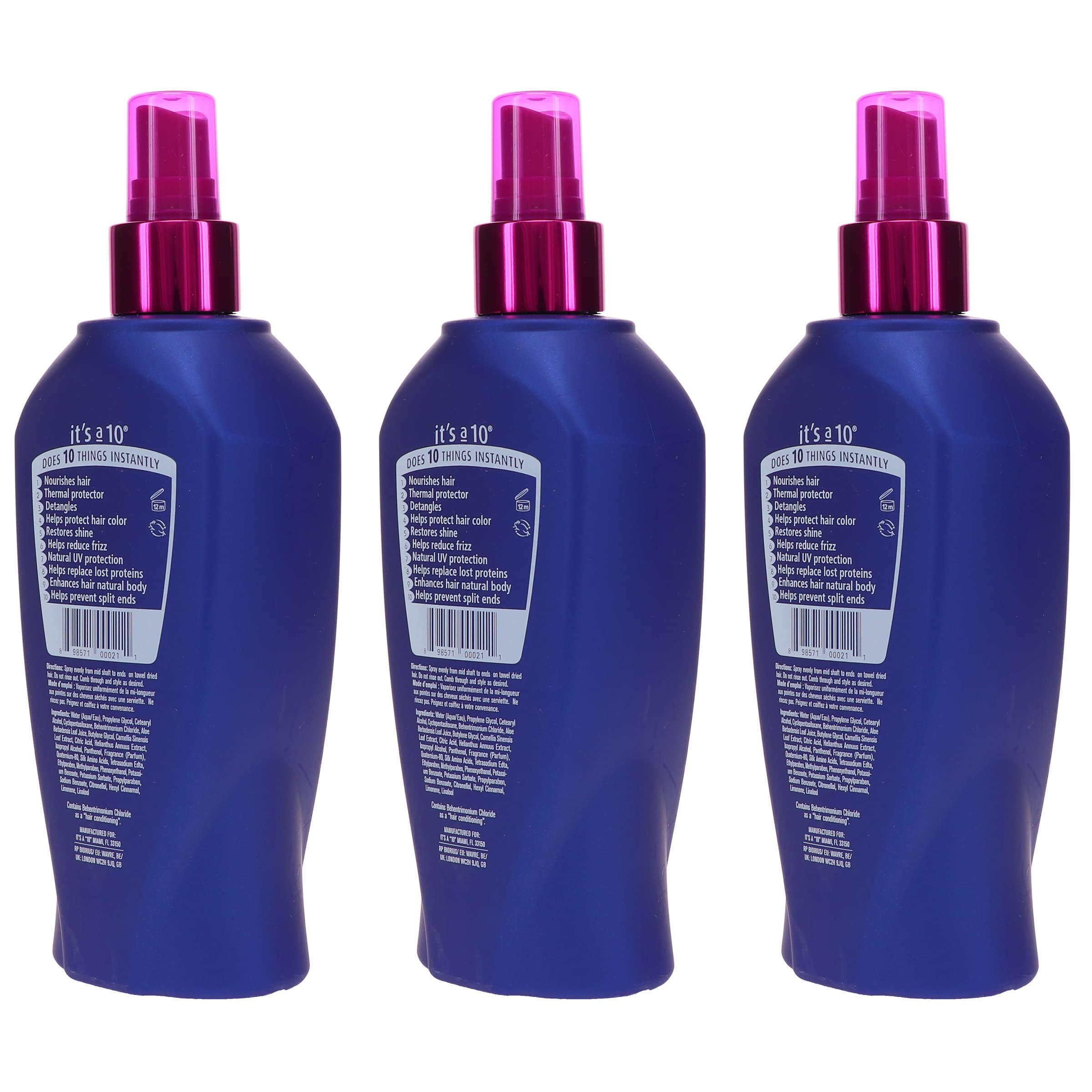 Its a 10 Haircare Miracle Leave-In, protección contra calor para peinados más controlados.