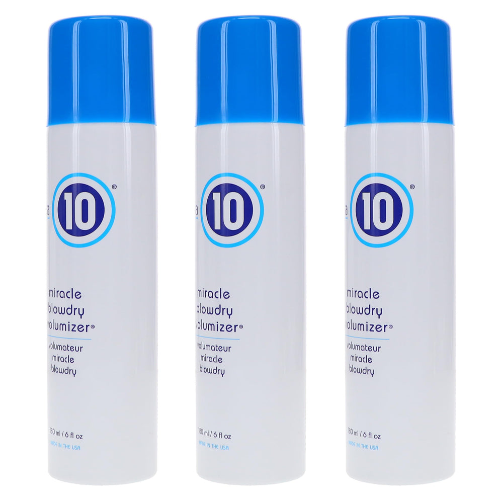 Its a 10 Haircare Miracle Blowdry Volumizer bouteille ouverte montrant format pratique