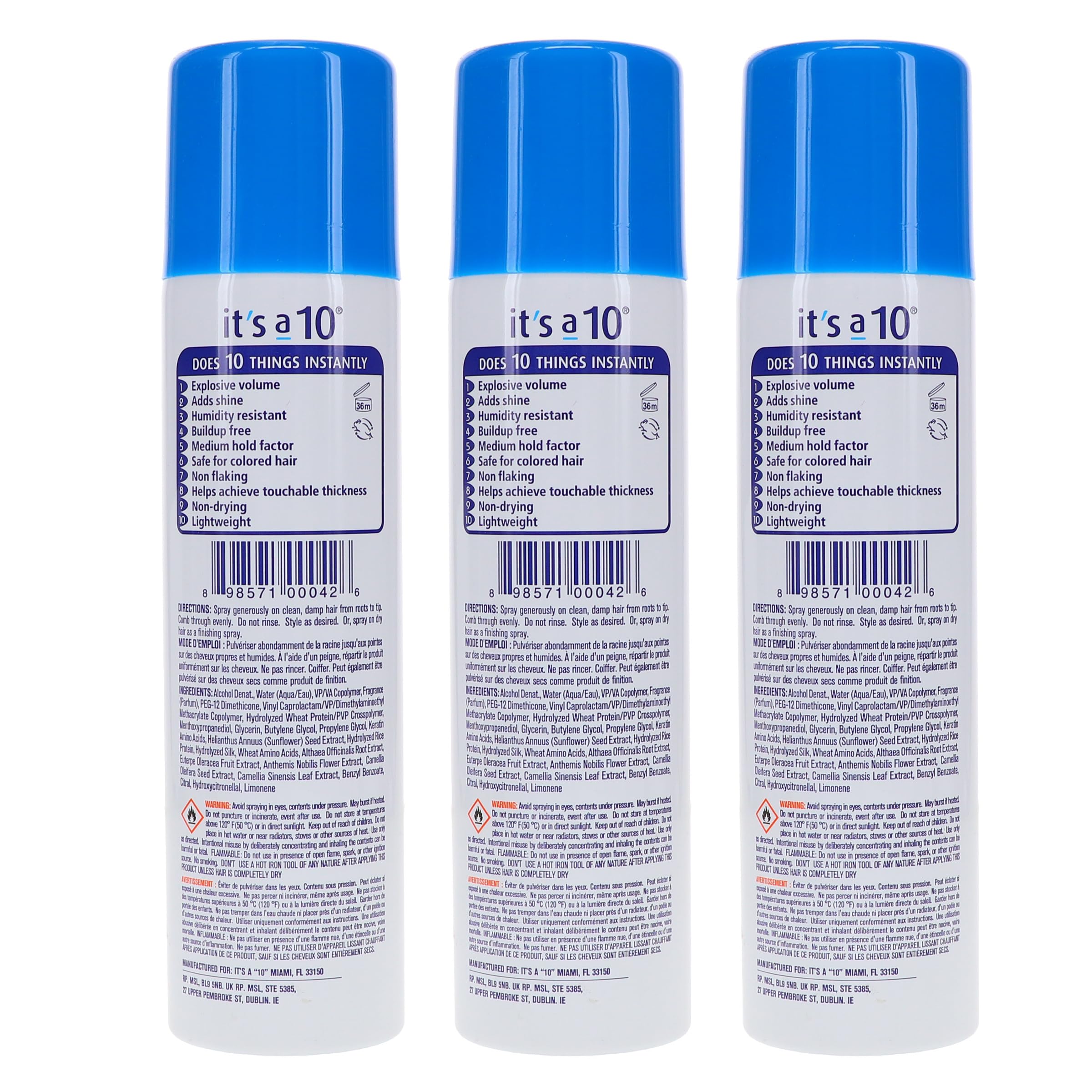 Its a 10 Haircare Miracle Blowdry Volumizer avant apres démontrant effet volume