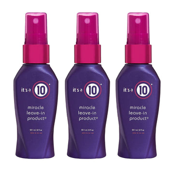 Miracle Leave-In de It's a 10 Haircare, bote de 2 oz, paquete de 3, suaviza y aporta brillo.