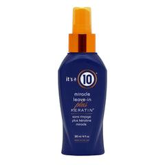 It's a 10 Haircare Miracle Leave-In Keratin, botella con pulverizador para peinado suave.