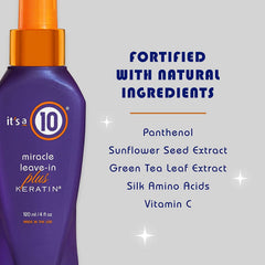 It's a 10 Miracle Leave-In Keratin mist offering quick detangling for smoother tresses.
