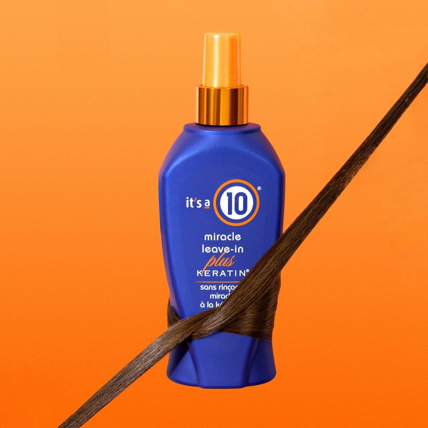 It's a 10 Haircare Miracle Leave-In Keratin, textura sedosa para cabello seco.