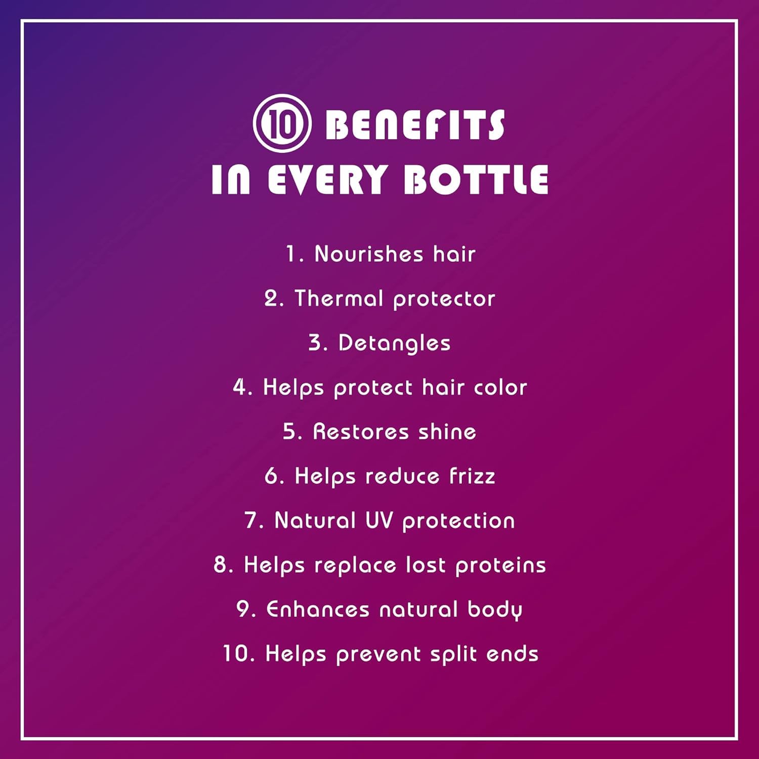 It's a 10 Haircare Miracle Leave-In protège les cheveux contre la décoloration et les UV.