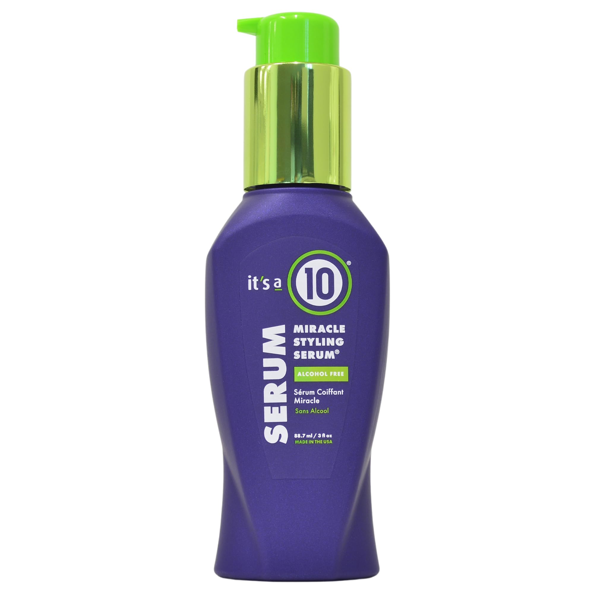 Its A 10 Miracle Styling Serum: botella vertida para brillo suave y control del encrespamiento