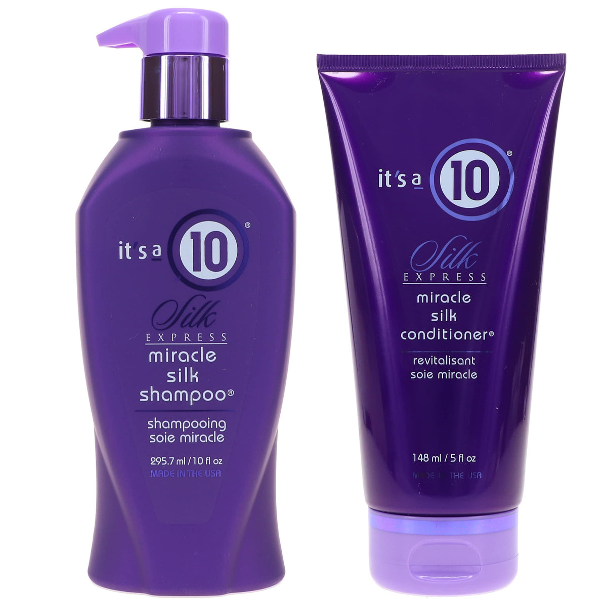 Its a 10 Haircare Shampoing Silk Express en bouteille, cheveux lisses et éclatants.