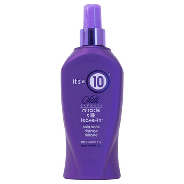 It's A 10 Silk Express Miracle Silk Leave-In bottle for easy detangling and hydration.