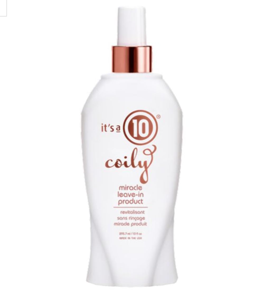 Its A 10 Haircare Coily Collection Miracle Leave-In, bouteille jaune 10oz, définition des boucles et protection thermique