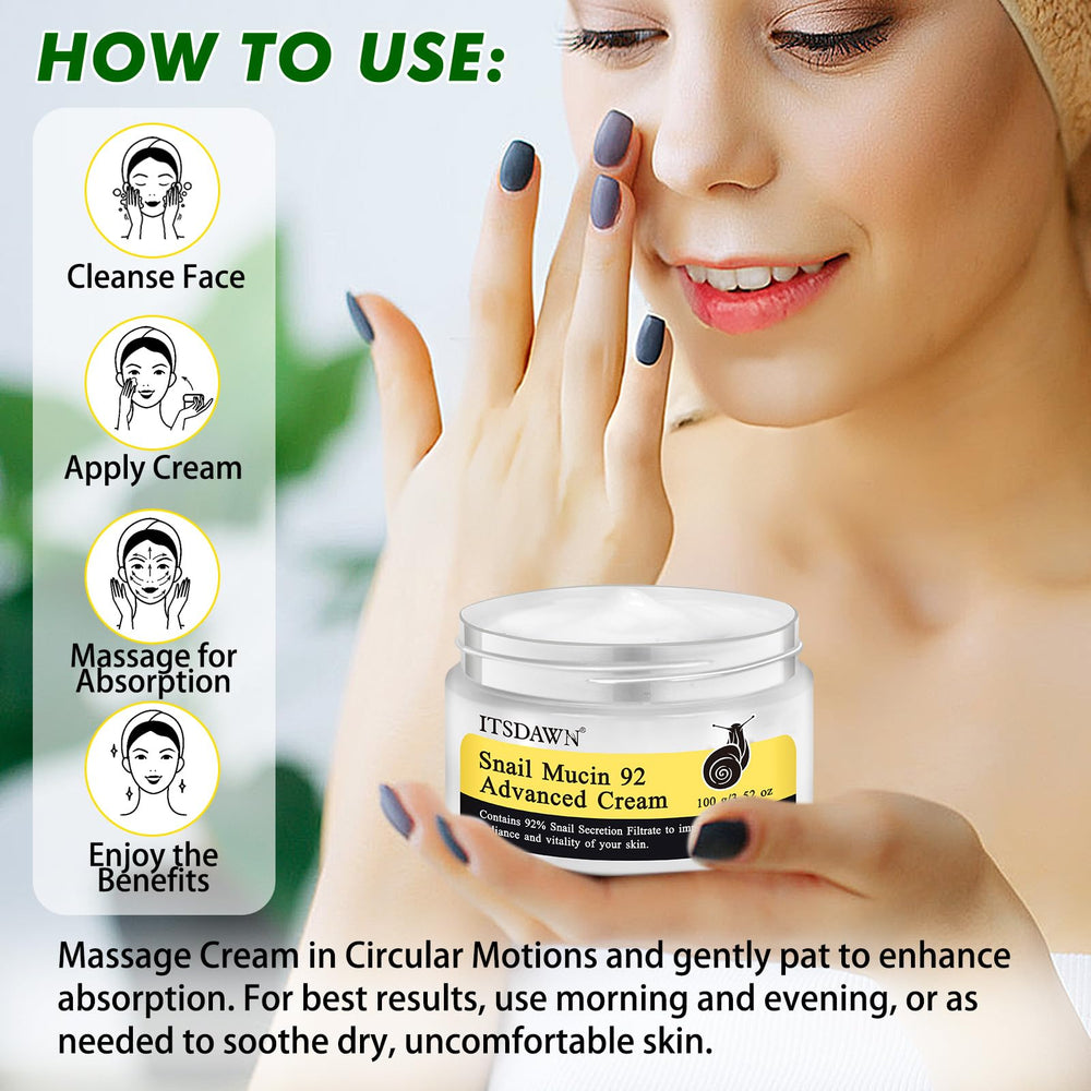 Itsdawn ingrediente clave mucina de caracol 92 para reparar de forma suave.