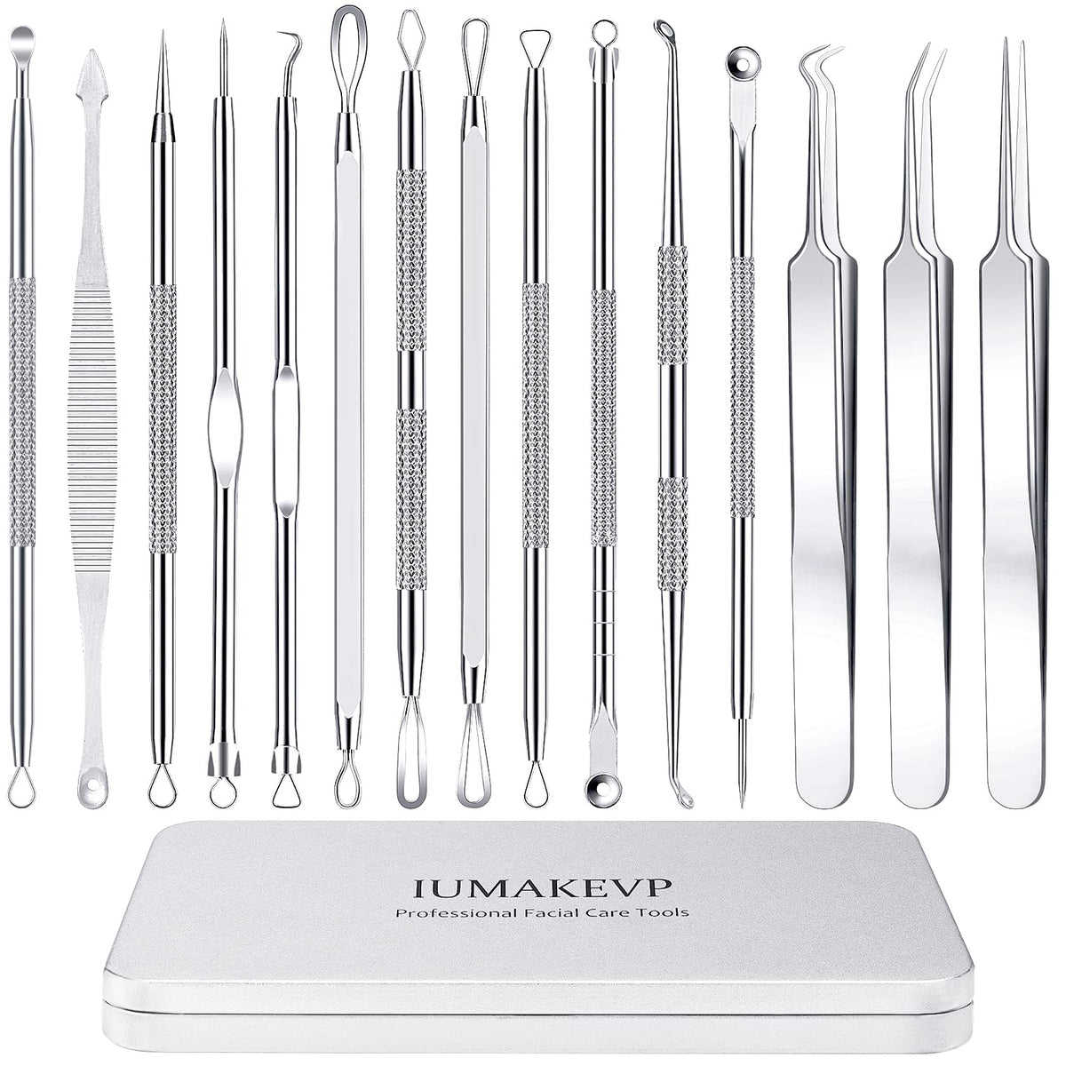 IUMAKEVP kit 15 herramientas para acné, ideal para uso domiciliario