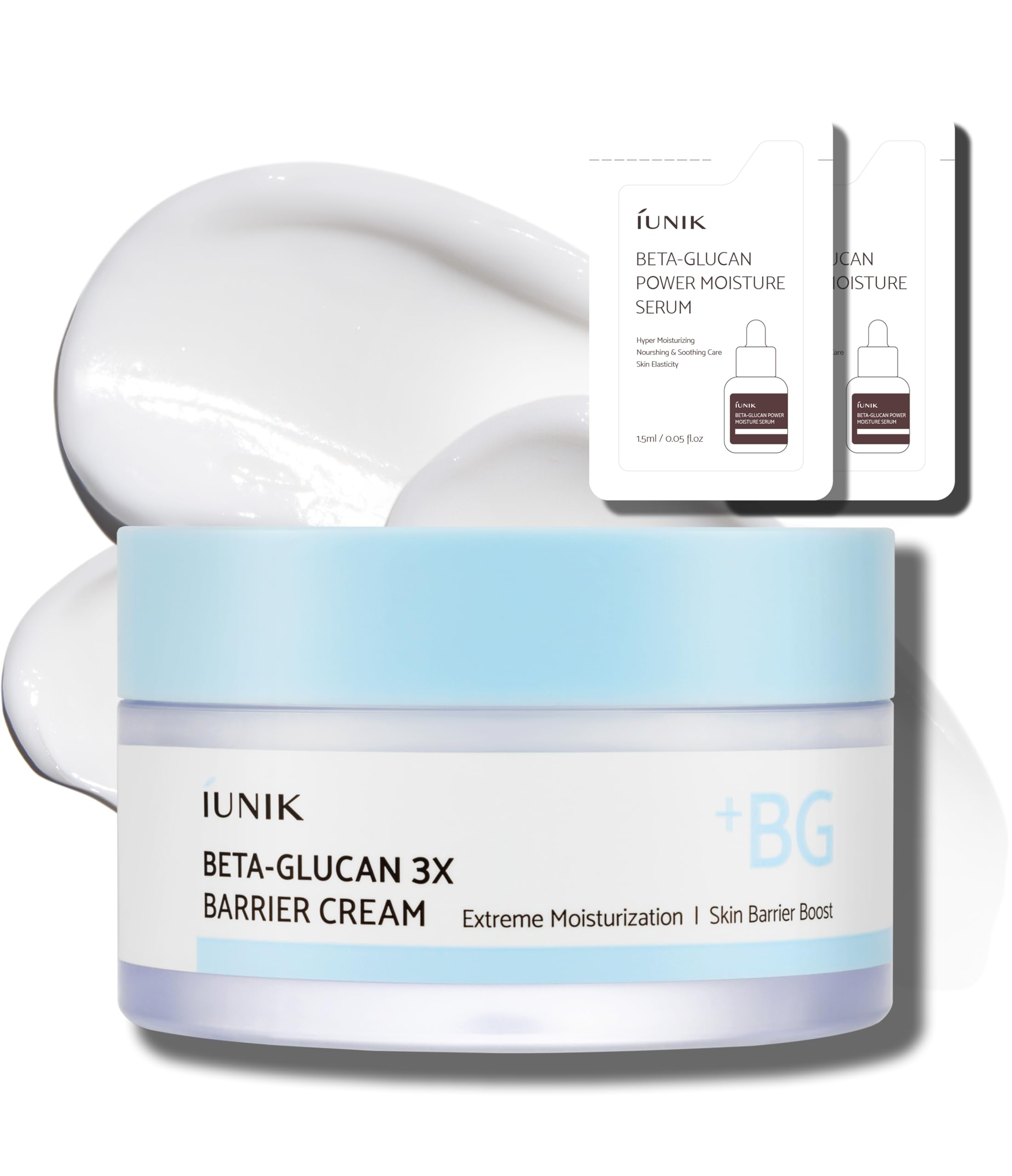IUNIK Beta-Glucan: crema de hidratación profunda para piel seca y sensible.