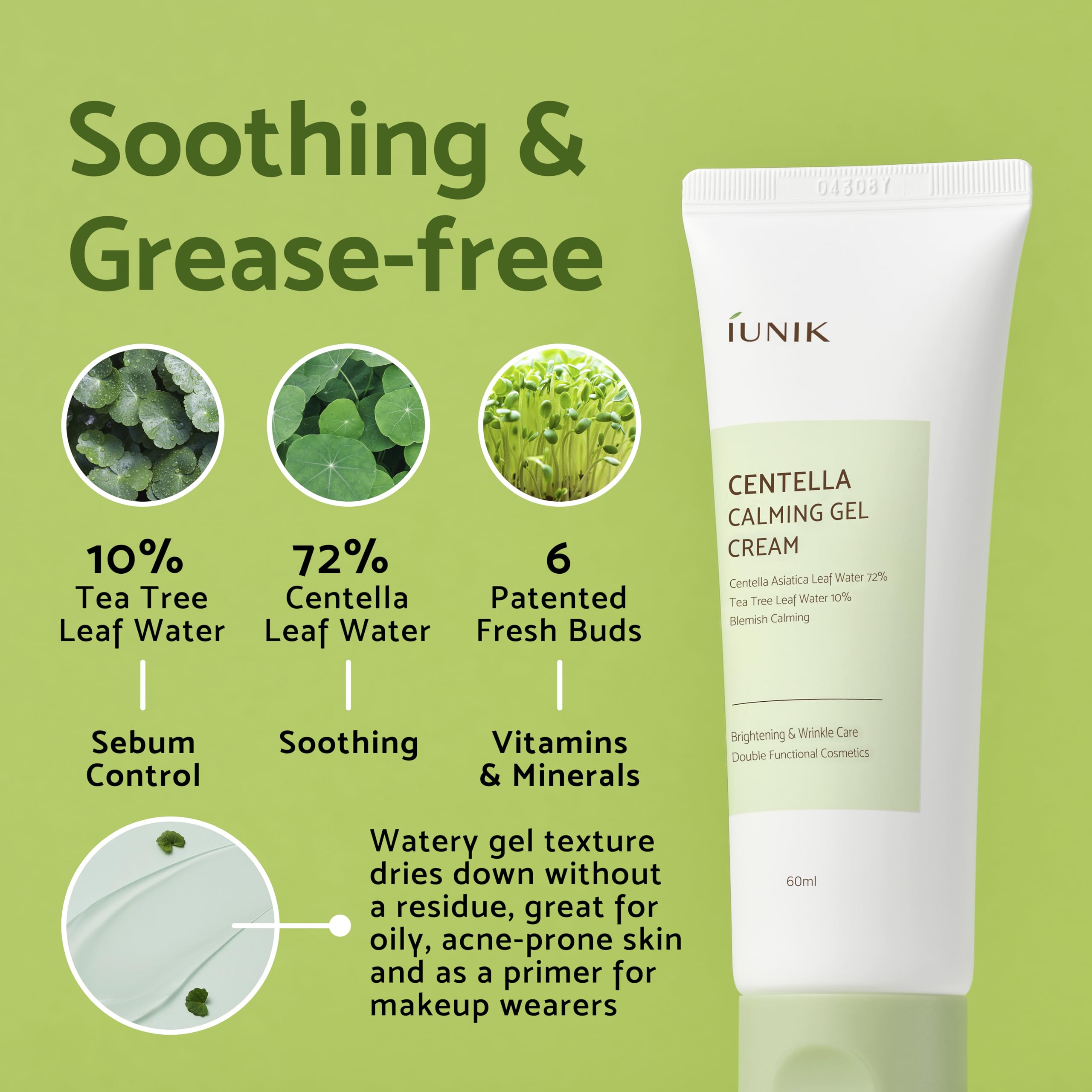 Centella Asiatica y Tea Tree en la fórmula calmante de IUNIK.