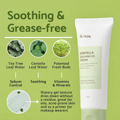 IUNIK Centella Calming Gel Cream, envase compacto: fácil de llevar en bolso