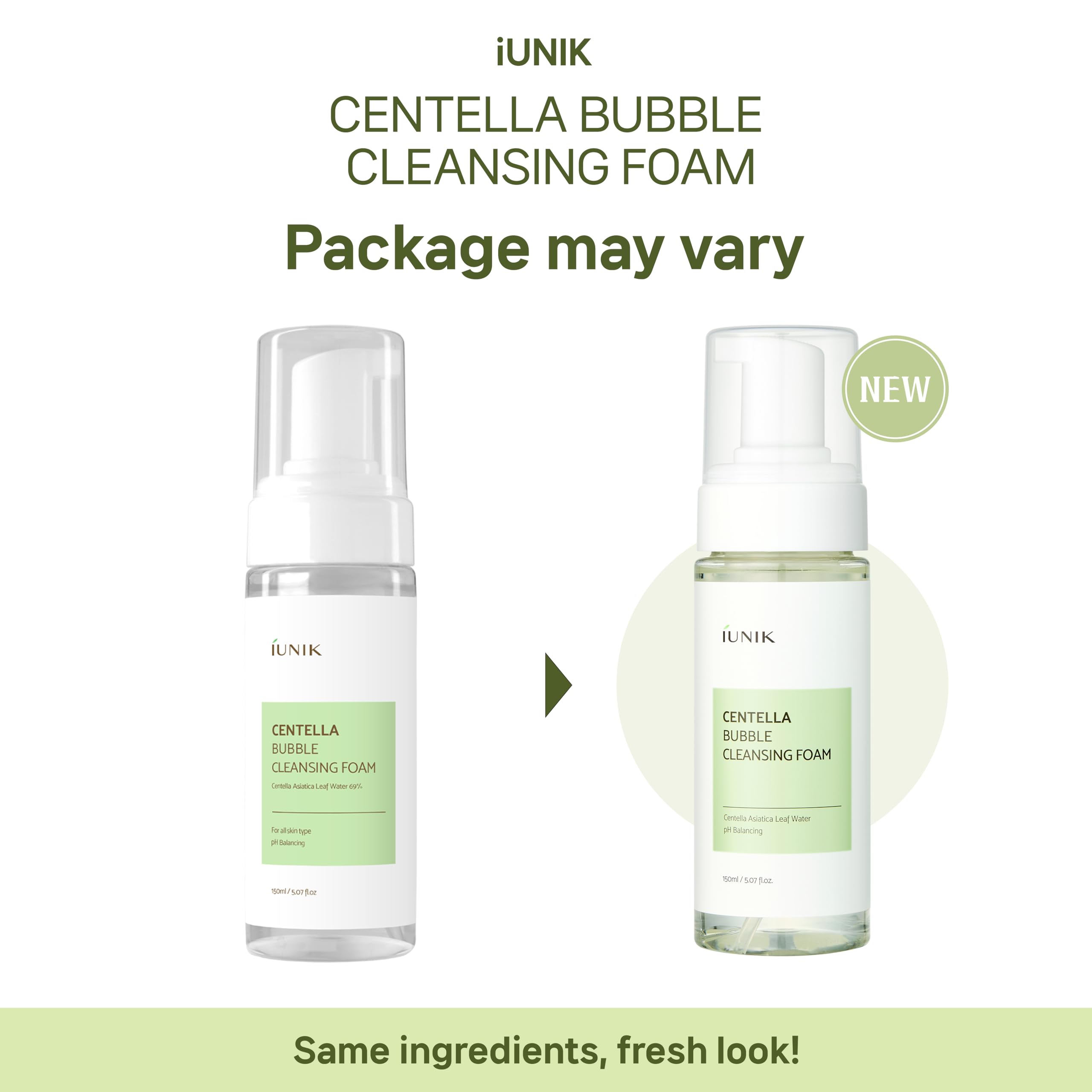 iunik centella: espuma cremosa que limpia suavemente la piel.