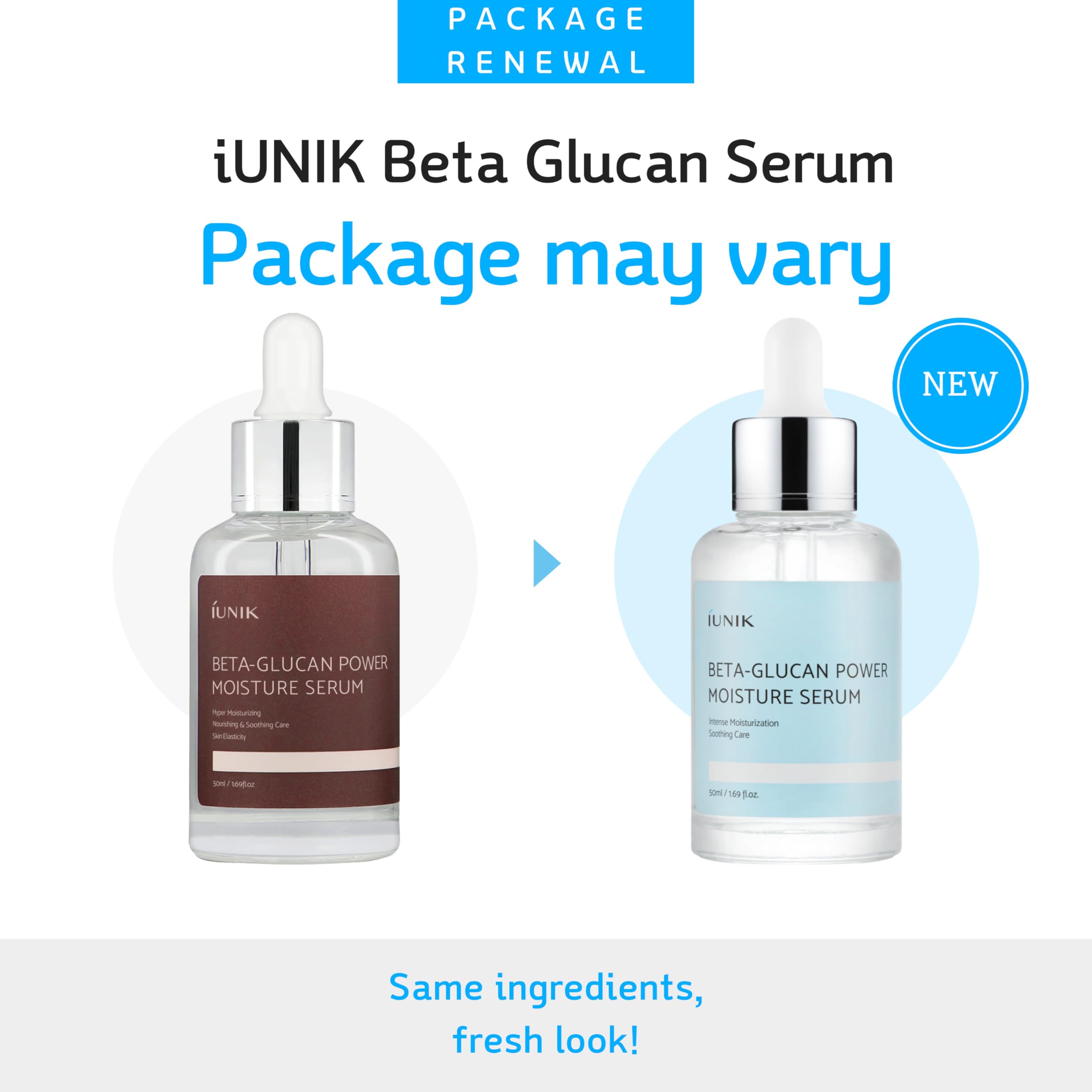 IUNIK Sérum Beta-Glucane goutte, application précise et hydratation continue.