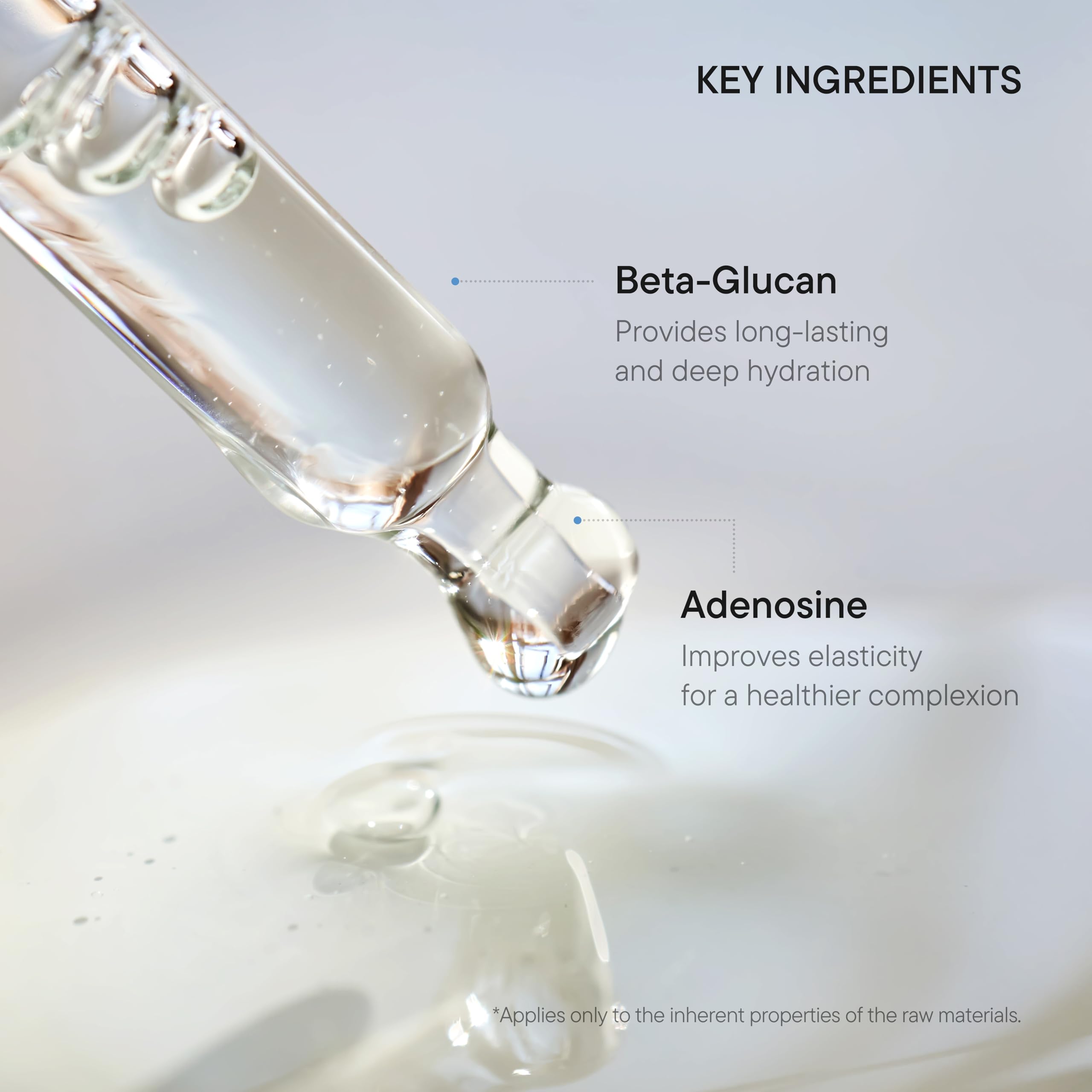 IUNIK Texture du sérum, peau souple et hydratée.