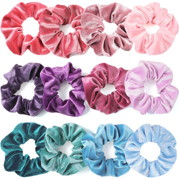 IVARYSS scrunchies de terciopelo, 12 colores para usar a diario.