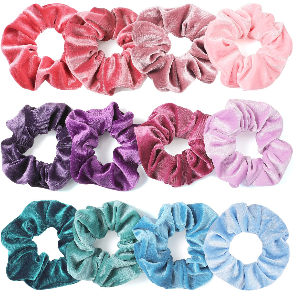 IVARYSS scrunchies de terciopelo, 12 colores para usar a diario.