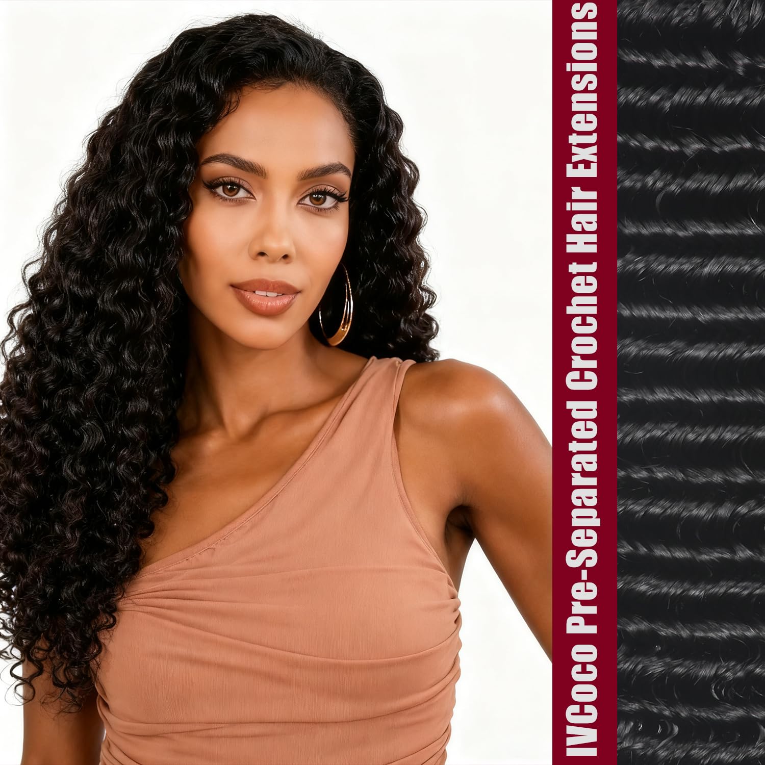 IVCoco cabello crochet humano para uso diario con acabado natural.