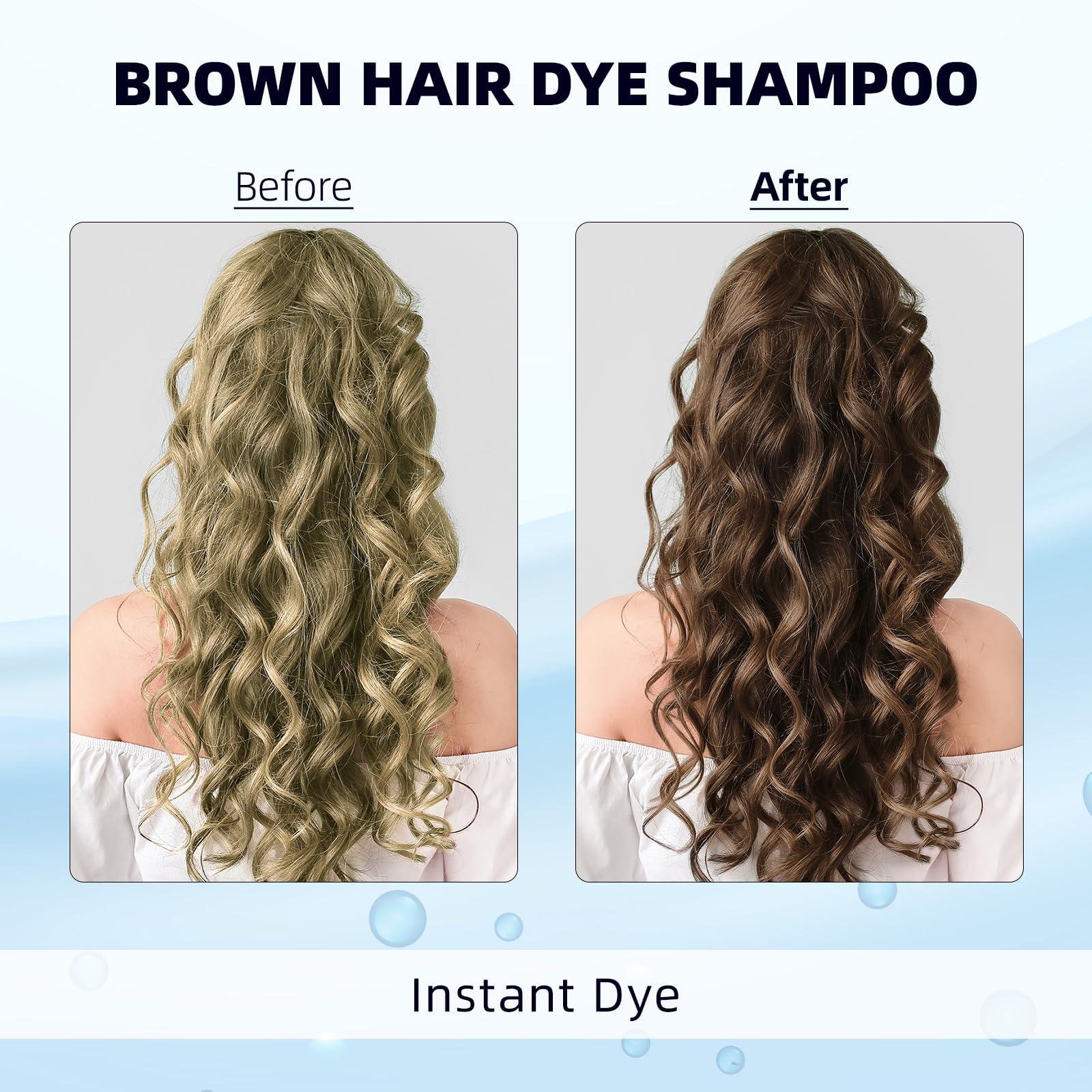 Gloved user applies Ivnil to gray hair for quick coverage.