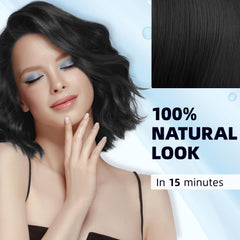 Ivnil champú-tinte negro 3 en 1, espuma densa para cubrir canas suavemente.