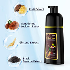 Ivnil Coffee Hair Dye Shampoo hands-on application without mess
