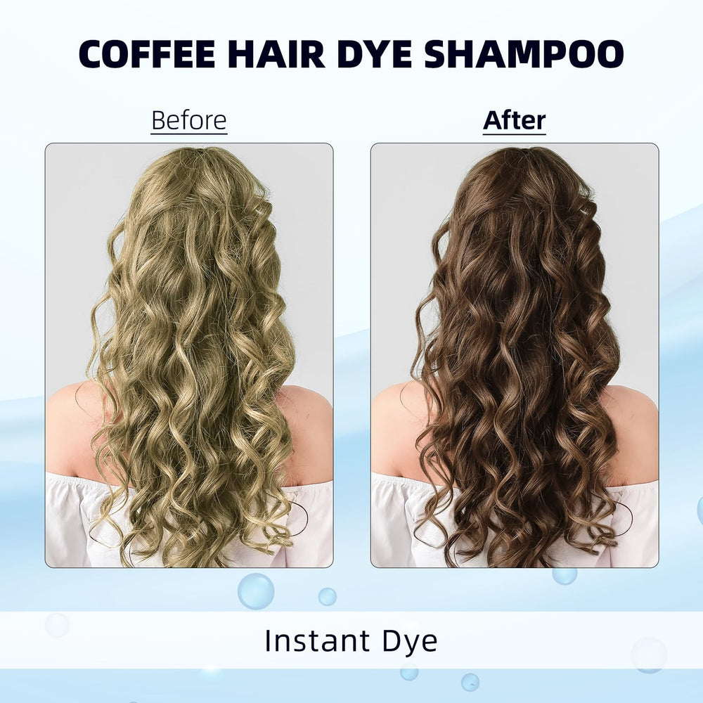 Ivnil Coffee Hair Dye Shampoo swatch shows natural coffee color result