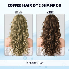 Ivnil Coffee Hair Dye Shampoo swatch shows natural coffee color result