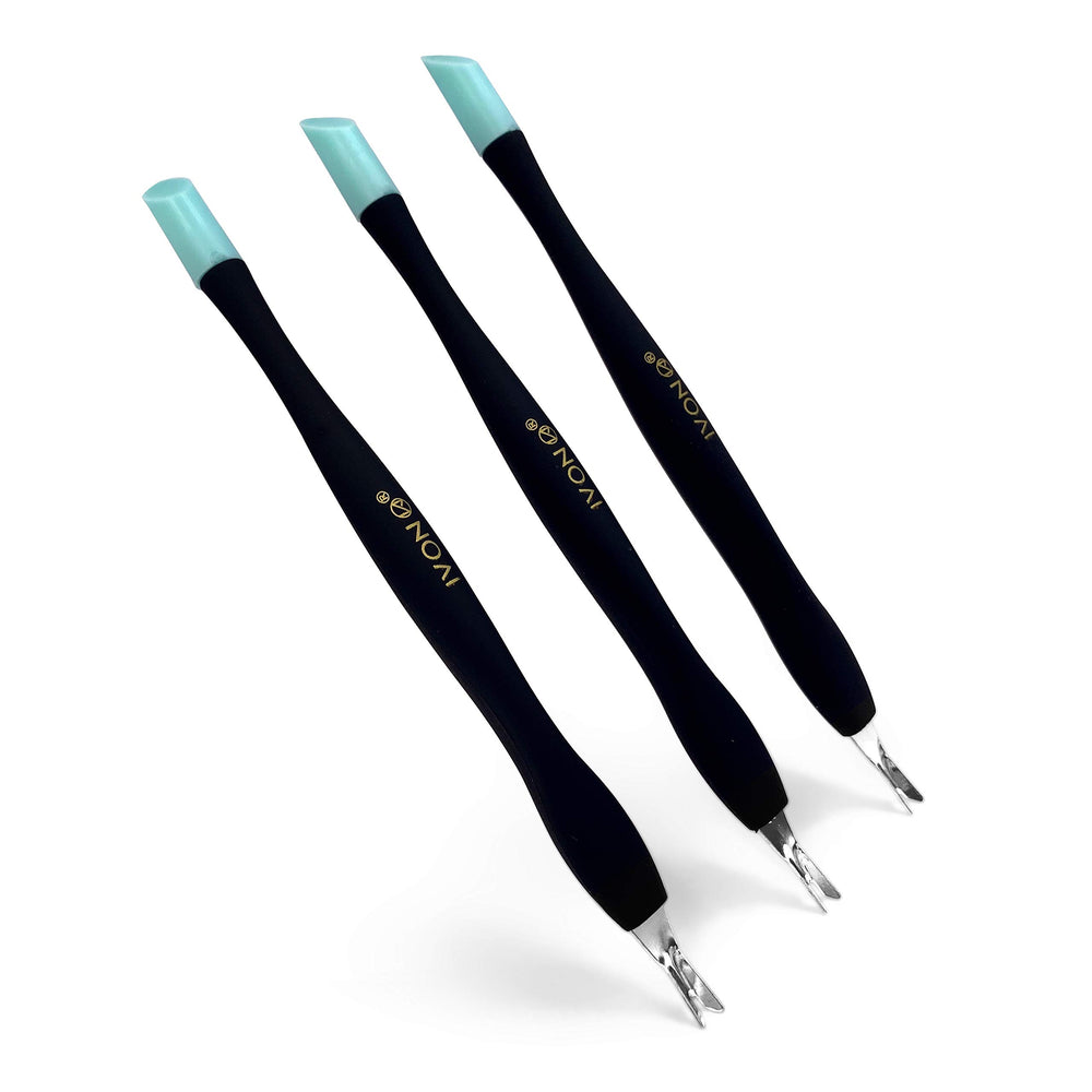 IVON empujador-cutículas 3pack negro, suave para cuidado diario de uñas.