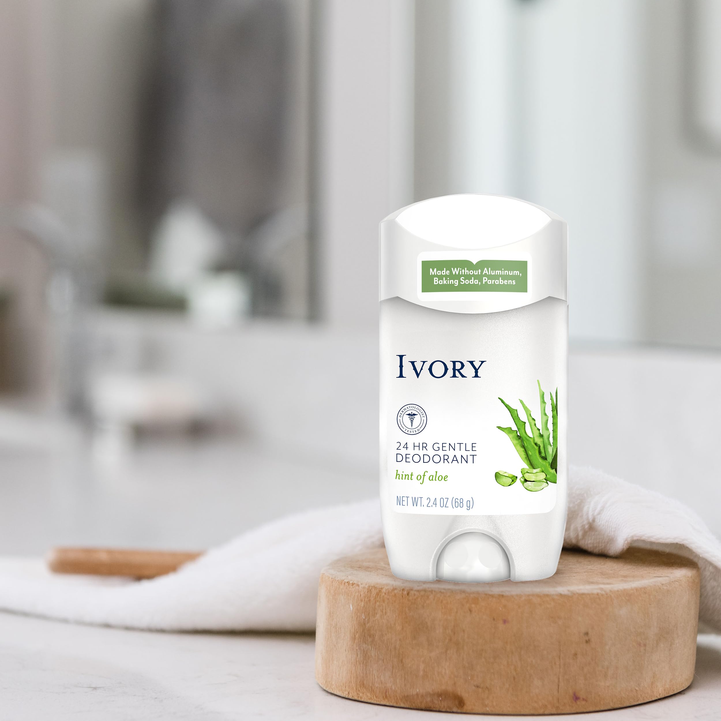 Ivory desodorante coco, ingredientes con sal del Mar Muerto para 24 horas de protección.