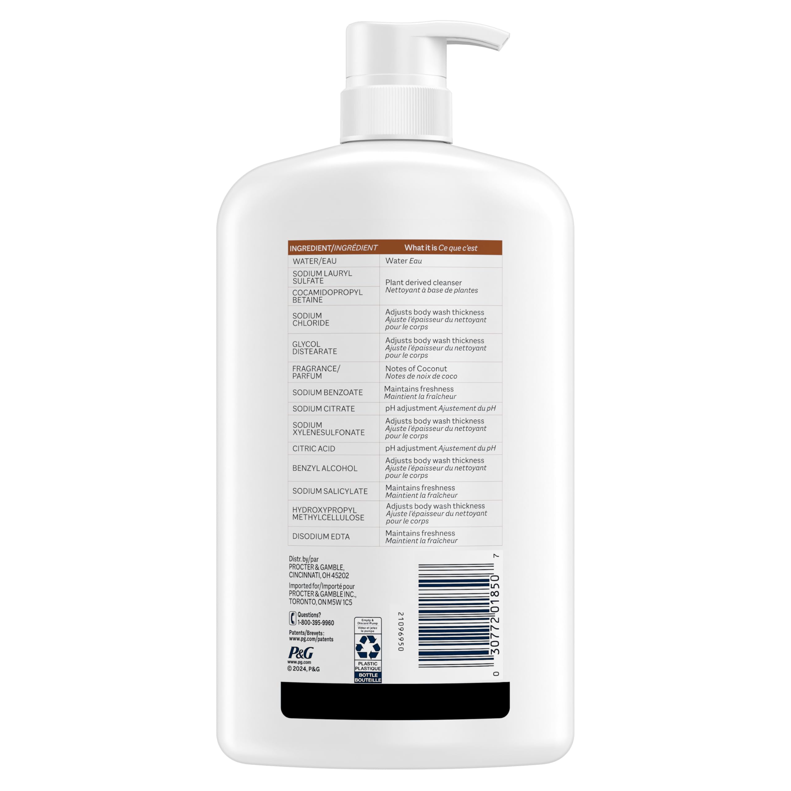 Ivory gel de baño coco suave para la rutina familiar.