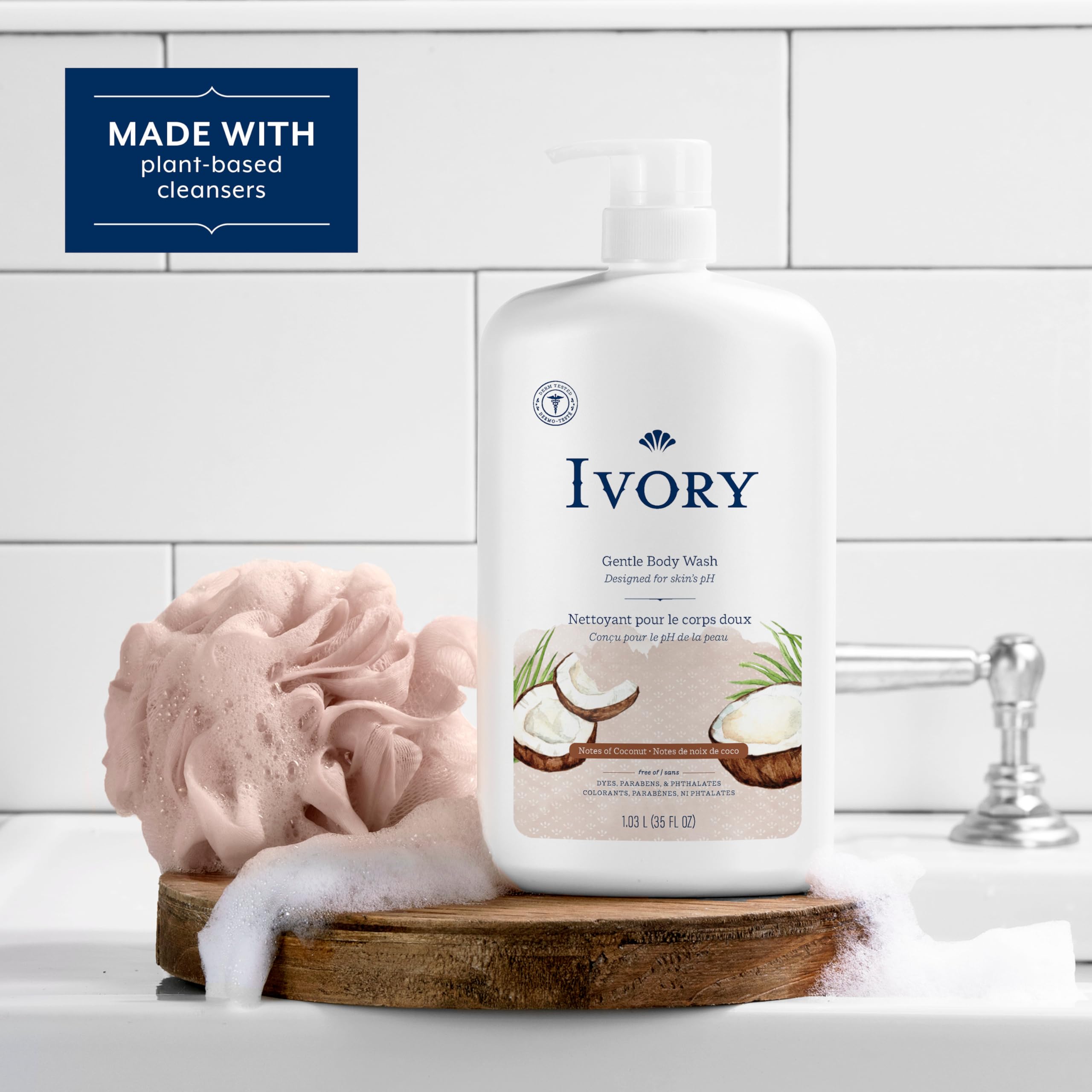 Ivory gel de baño con pH equilibrado para la piel.