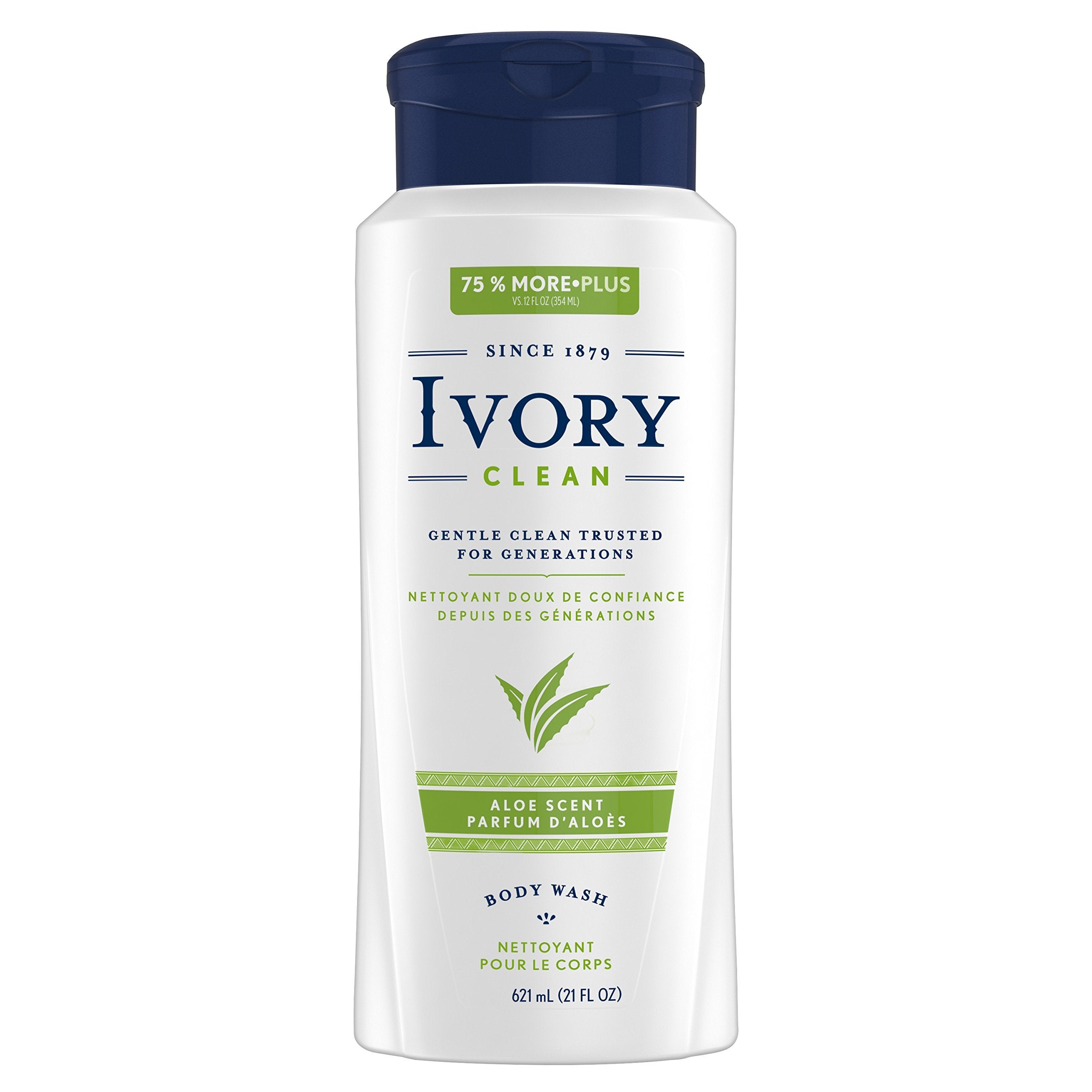 Ivory gel de ducha Aloe en frasco, limpieza suave y agradable.