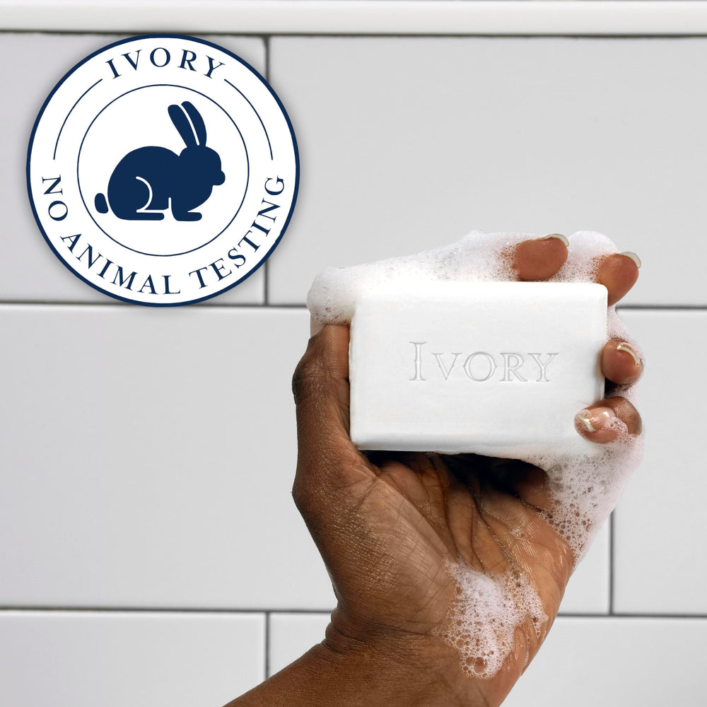 Ivory Jabon en barra Aloe, libre de colorantes para piel sensible.