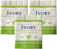 Ivory Jabon Puro Limpio, barra de 90 g, limpieza suave para piel sensible