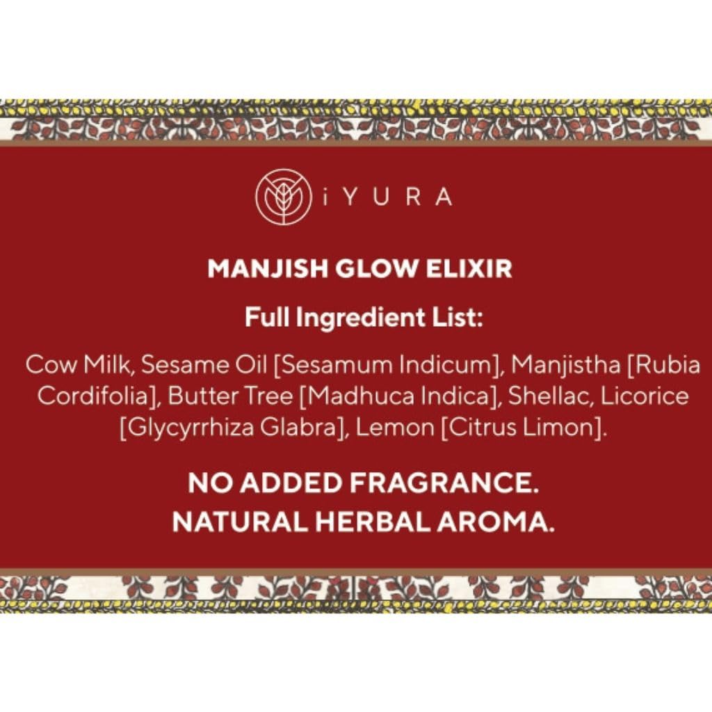 Iyura Manjish Glow Elixir — Texture légère adaptée à tous types de peau