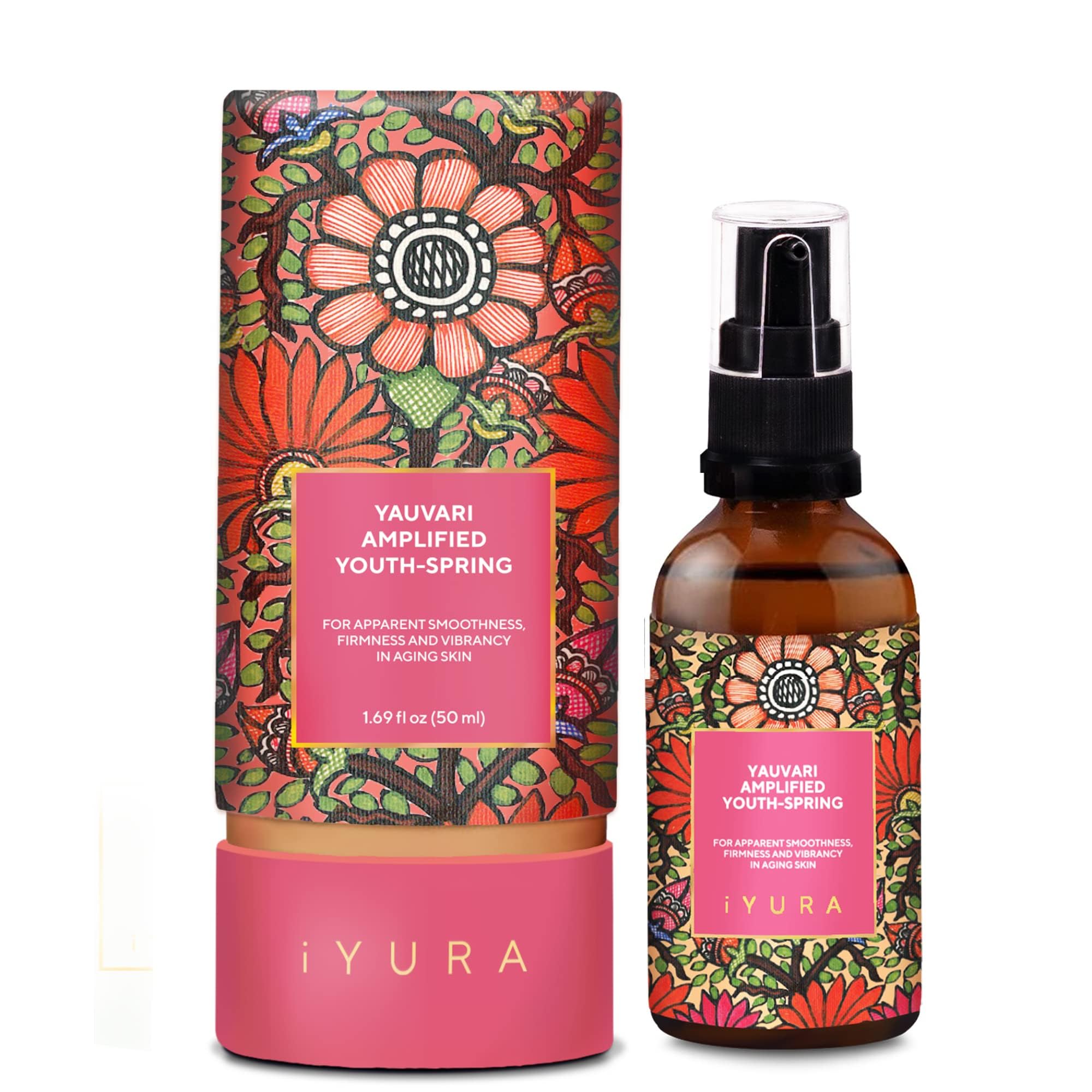 iYURA Yauvari Amplified Youth Spring, bote hidratante para rostro y cuello, hidratación profunda.