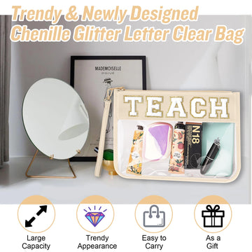 izuzta TEACH, bolsa transparente multiusos, perfecta para organizar artículos de higiene.