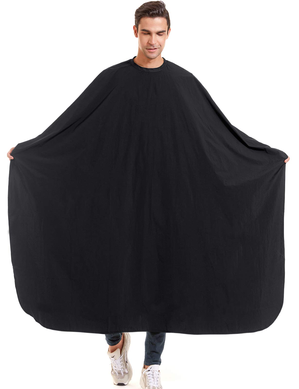 Izzycka capa barbero nilón 64x56 impermeable para salones y uso doméstico.
