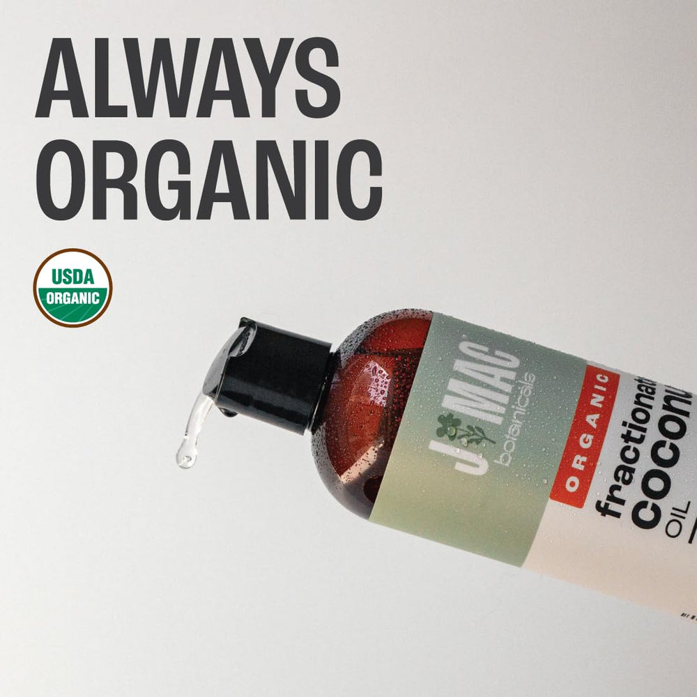 J MAC BOTANICALS etiqueta certificada orgánica que destaca calidad y pureza.