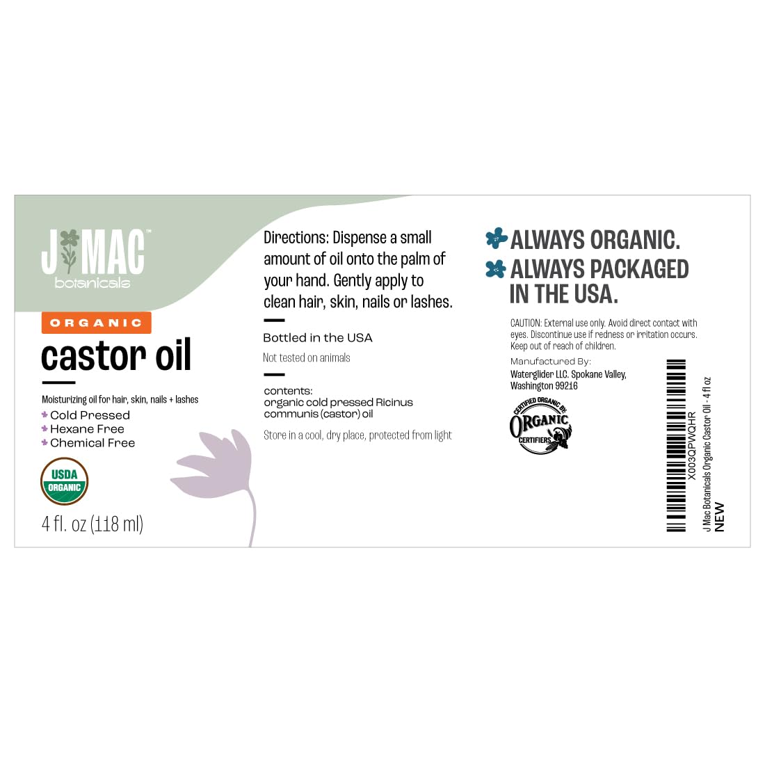 J MAC BOTANICALS frasco de vidrio protege pureza y facilita almacenamiento