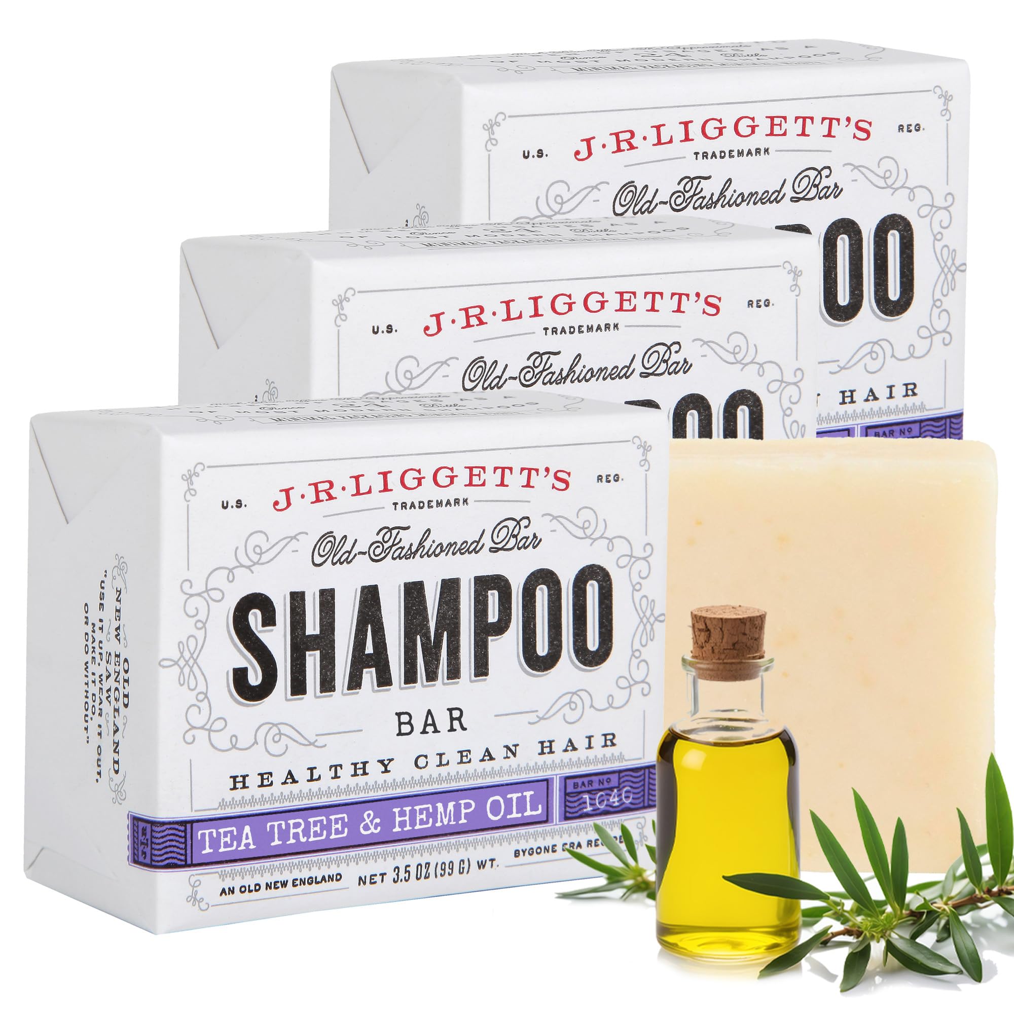 J·R·LIGGETT'S champú-bar árbol de té para cabello limpio y equilibrado