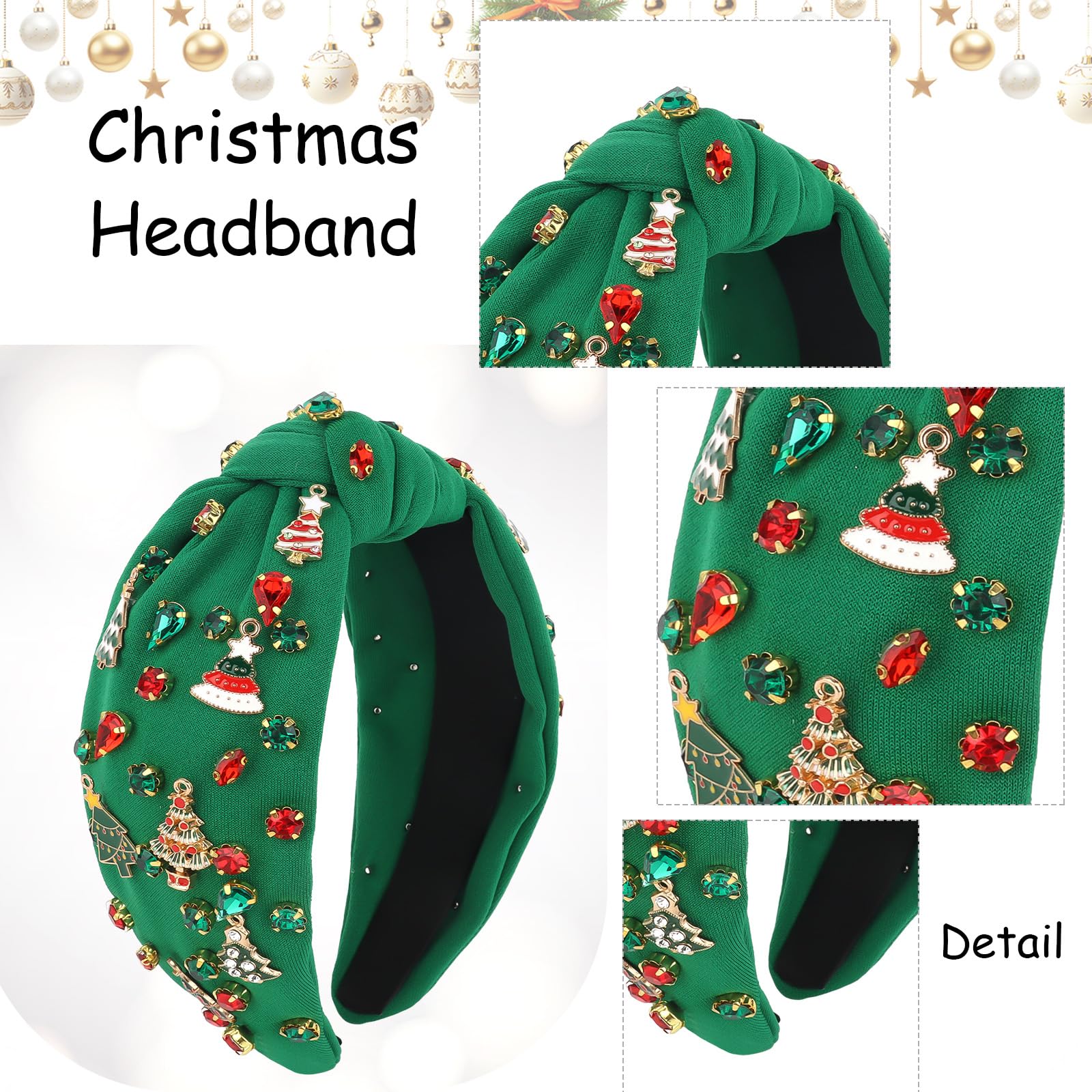 Diadema Jaciya con piedras rojas y verdes para brillo duradero.